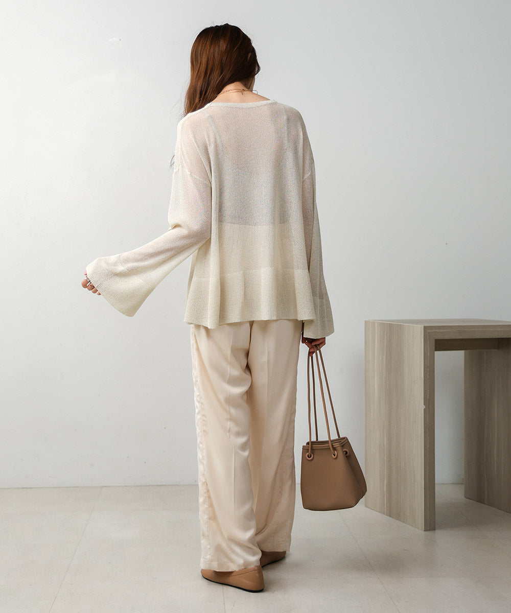 【S/M/L展開】サテンラインパンツ