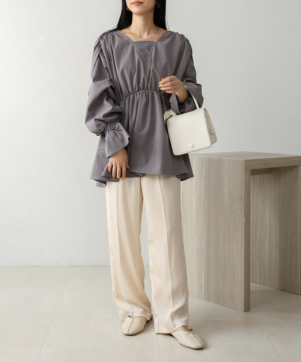 【S/M/L展開】サテンラインパンツ