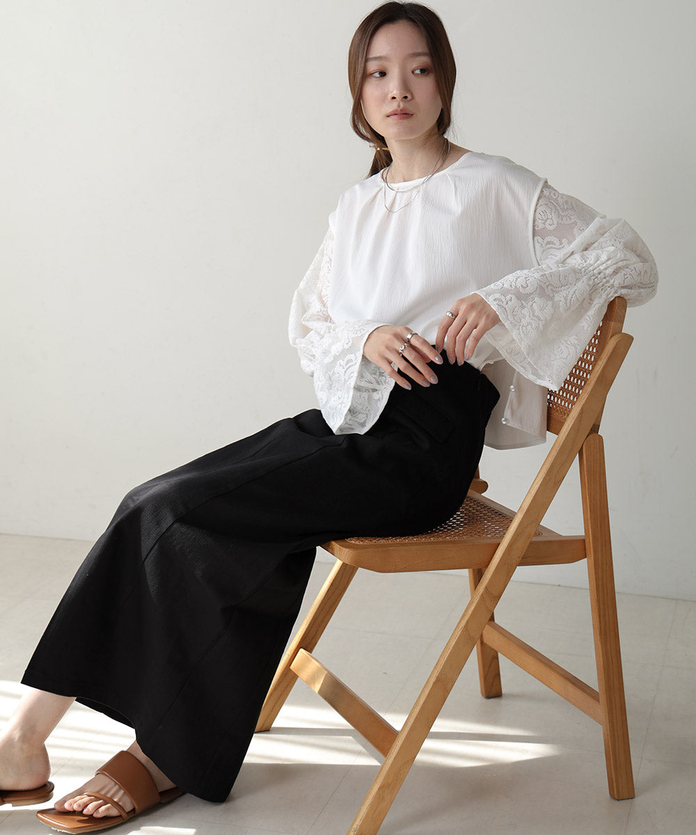 キャンディースリーブレースブラウス