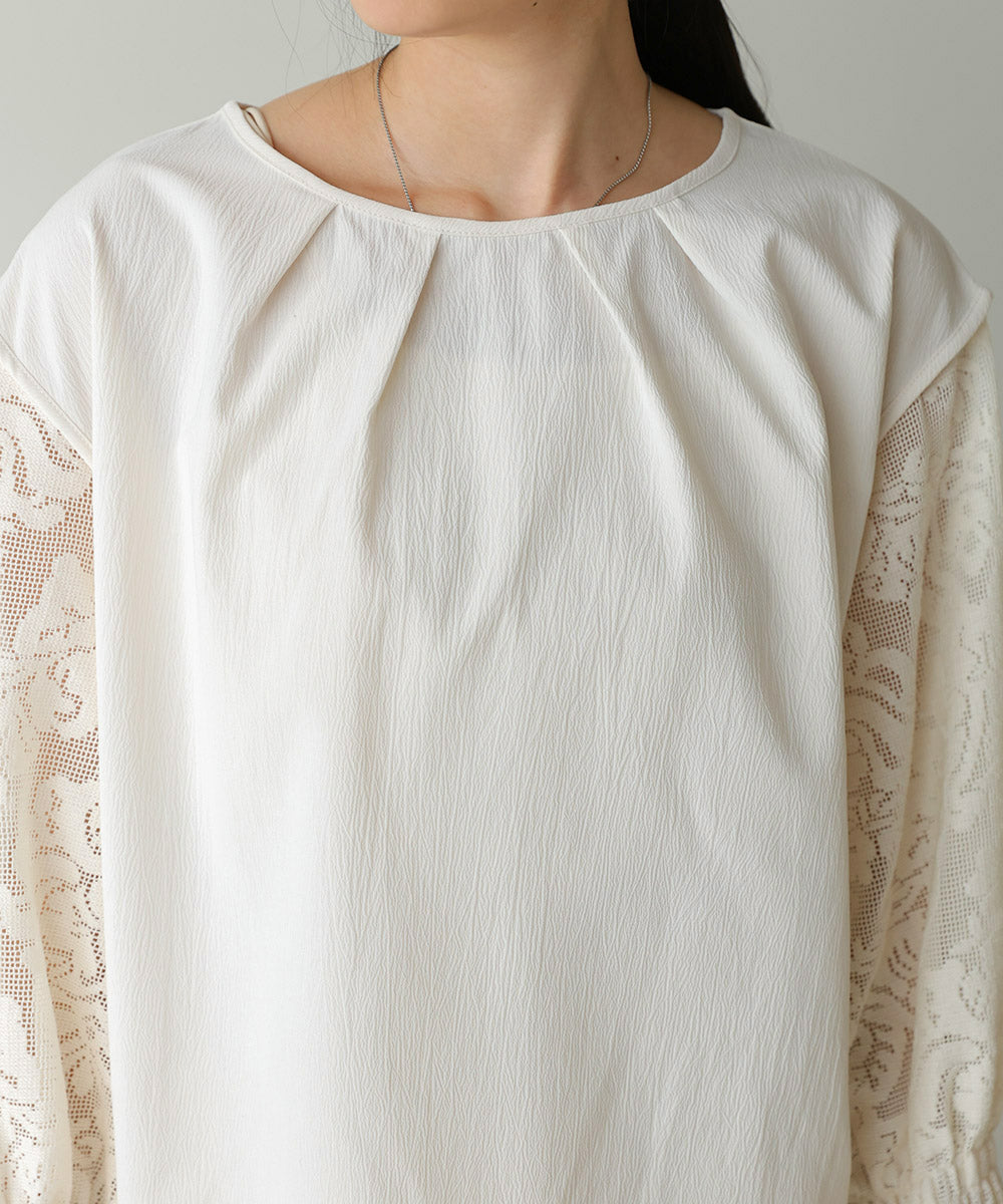 キャンディースリーブレースブラウス