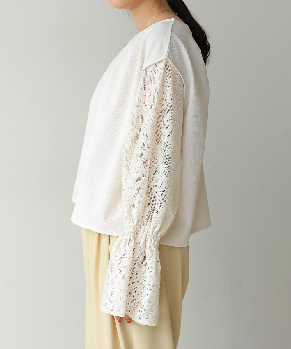 キャンディースリーブレースブラウス