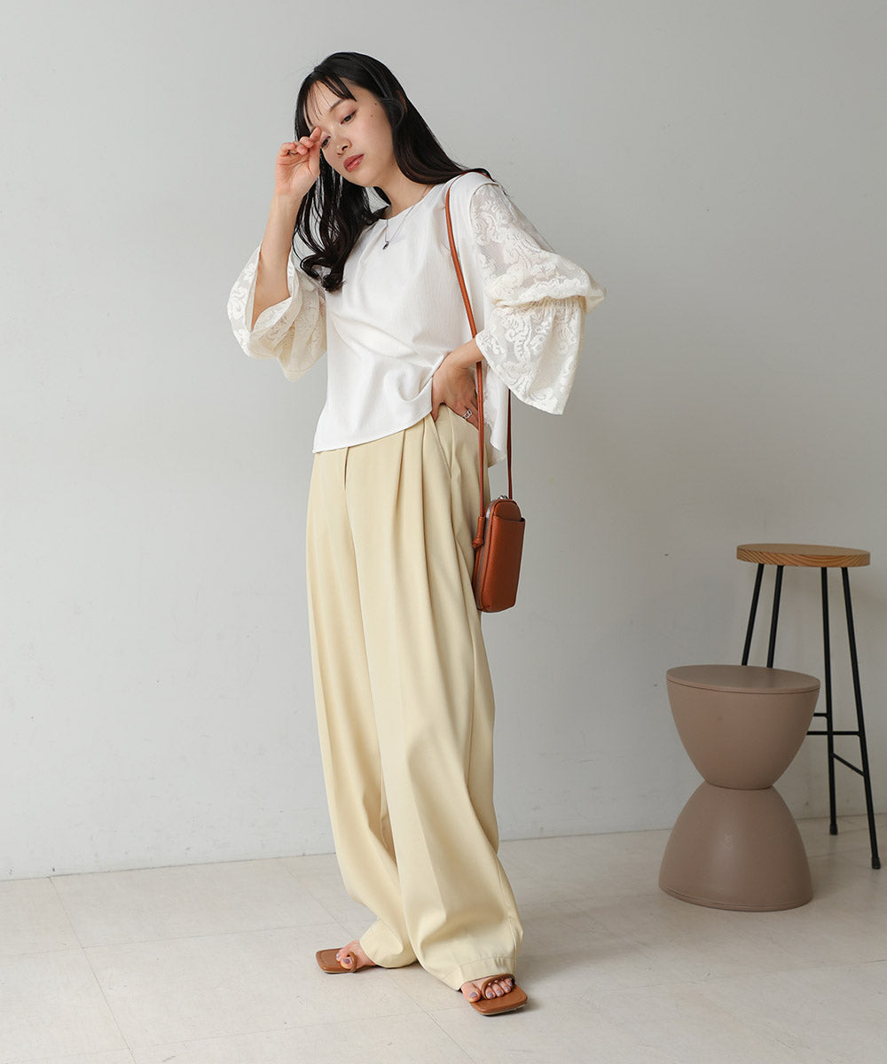 キャンディースリーブレースブラウス