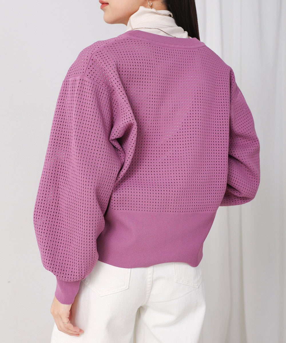 【WEB限定】軽量メッシュニットカーディガン