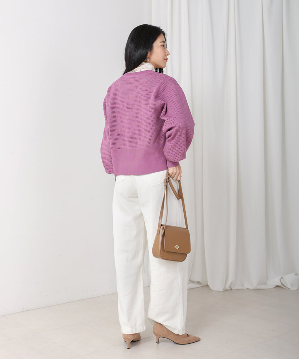 【WEB限定】軽量メッシュニットカーディガン