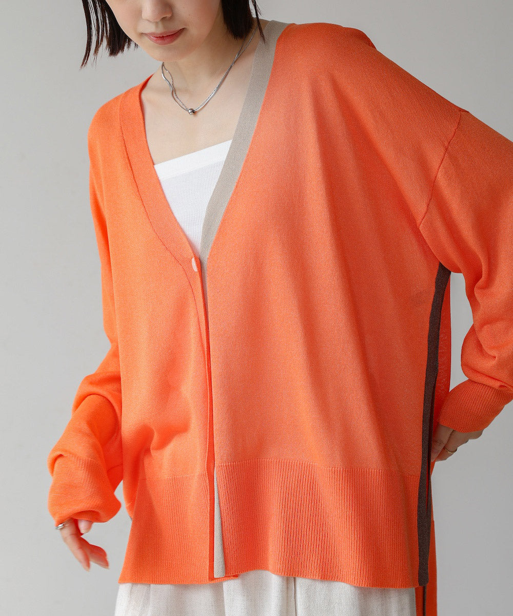 配色シアーカーディガン