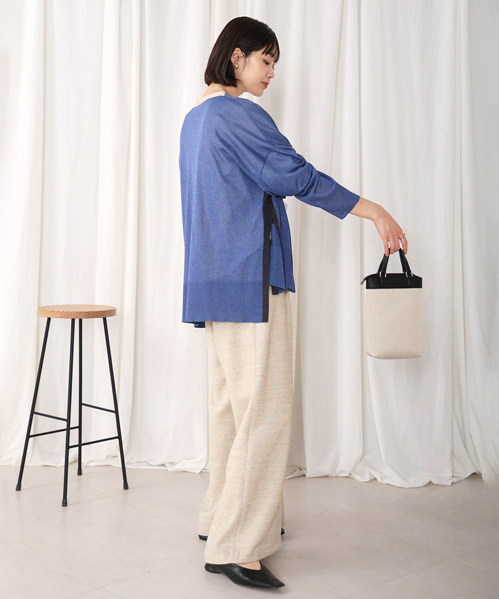 配色シアーカーディガン