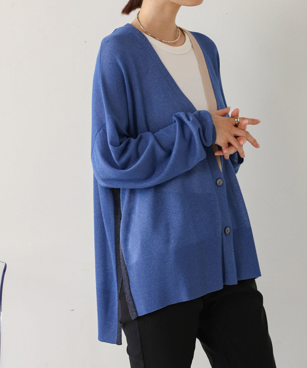 配色シアーカーディガン