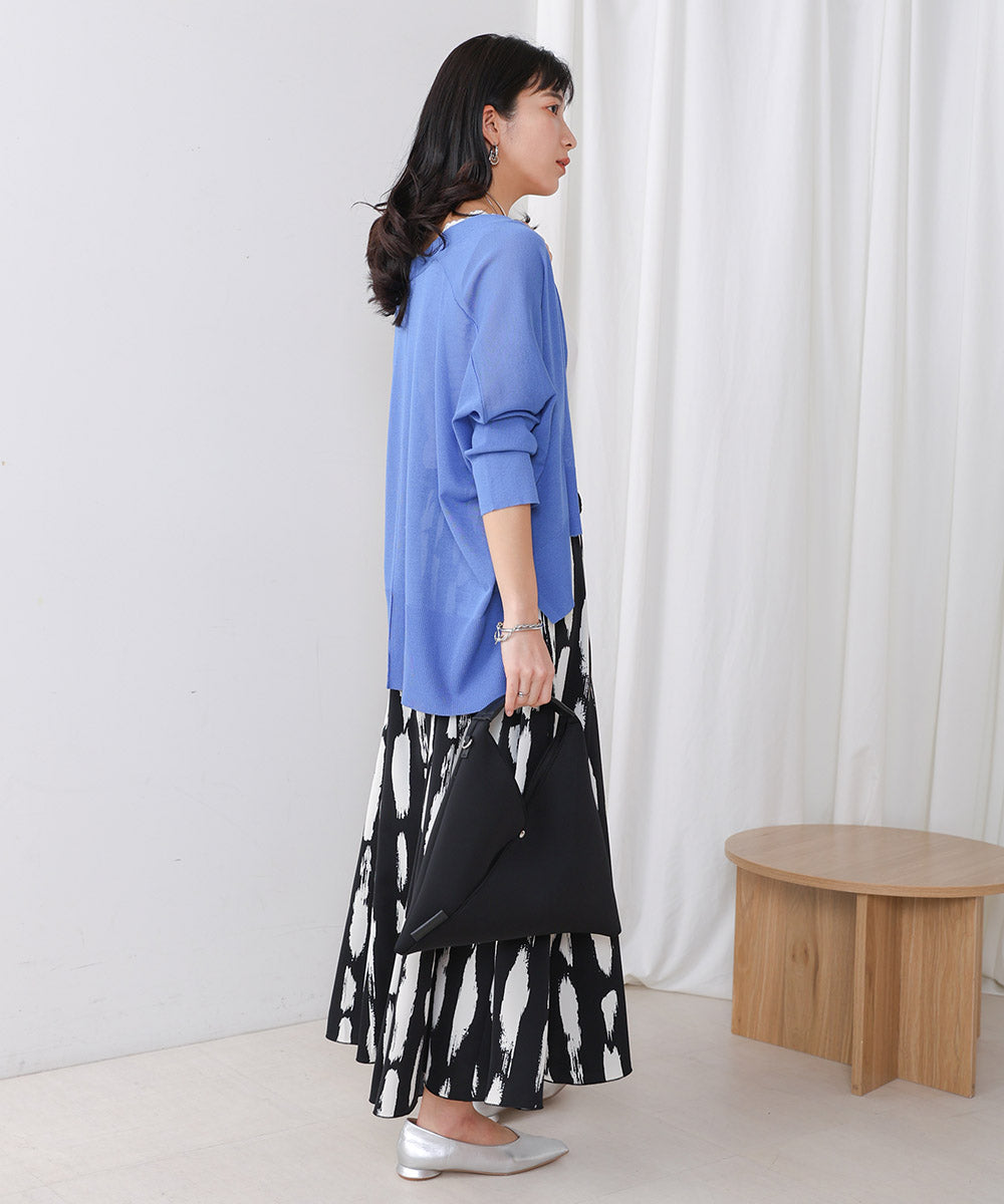 幾何学柄フレアパンツ