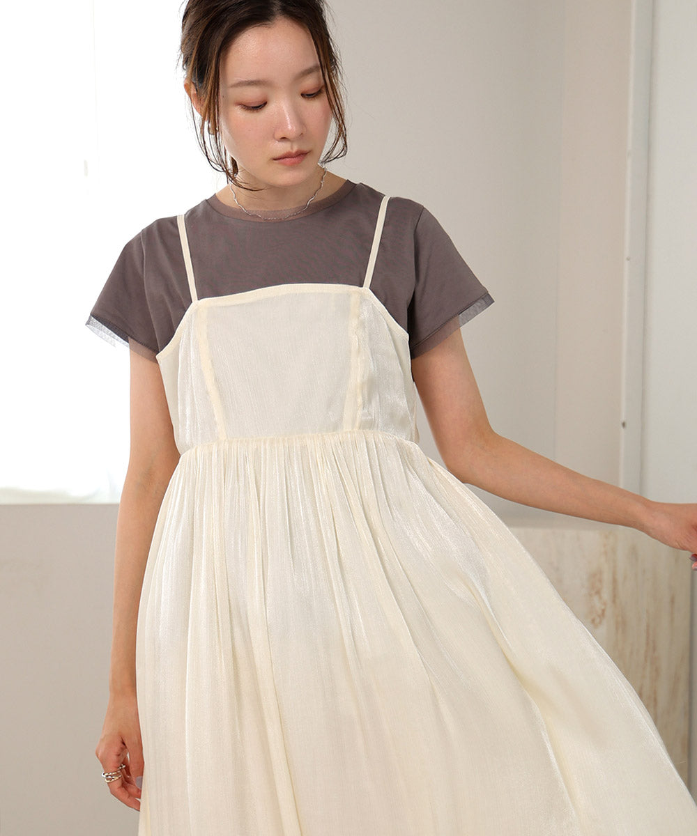 【S・Mサイズ展開】シアーキラキラキャミワンピース