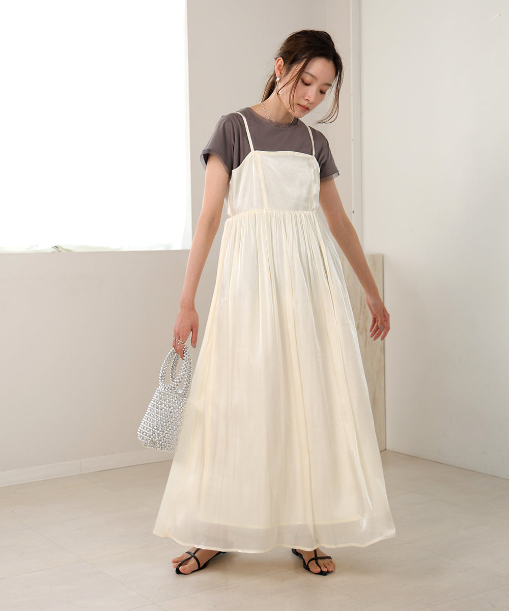 【S・Mサイズ展開】シアーキラキラキャミワンピース