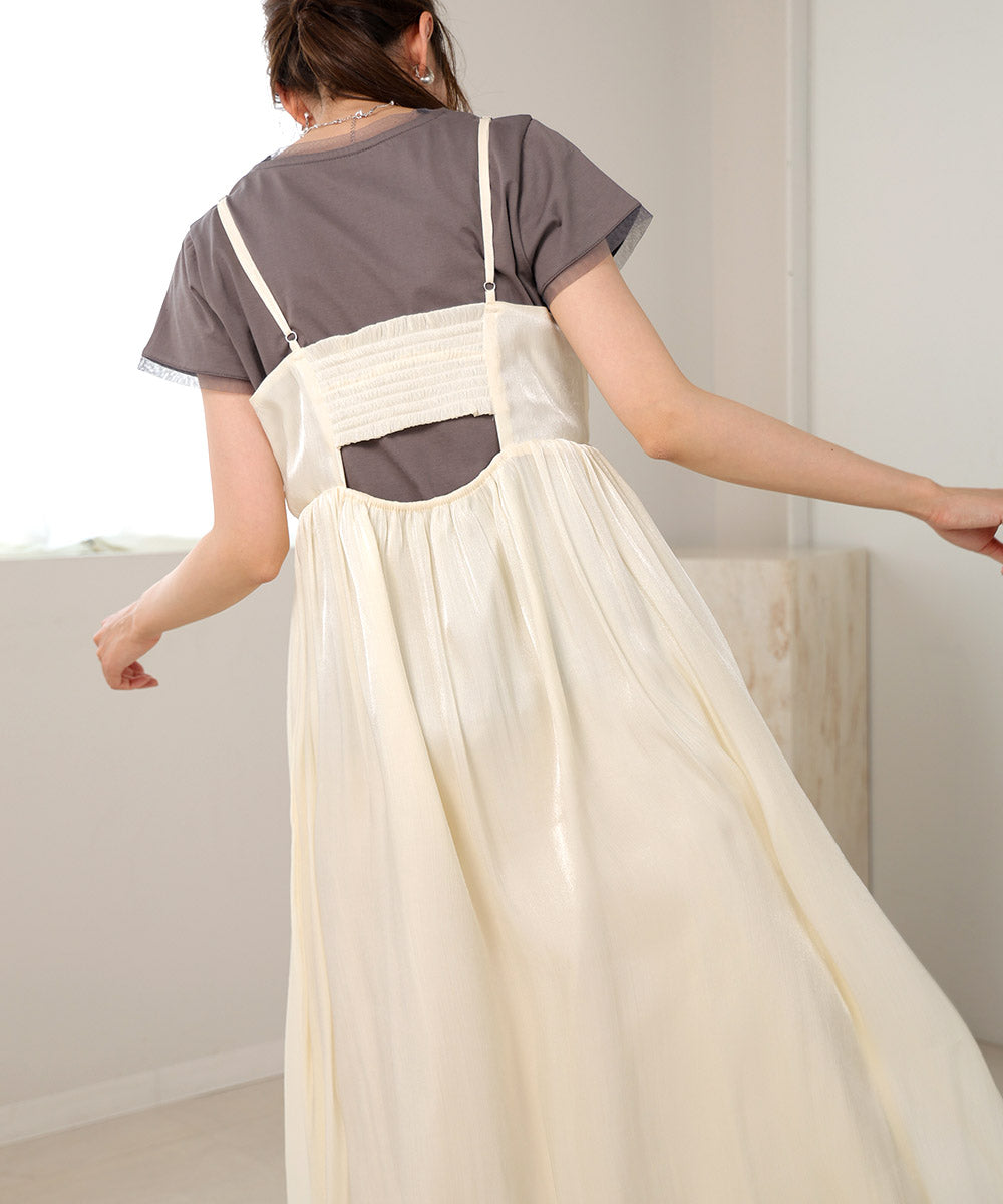 【S・Mサイズ展開】シアーキラキラキャミワンピース