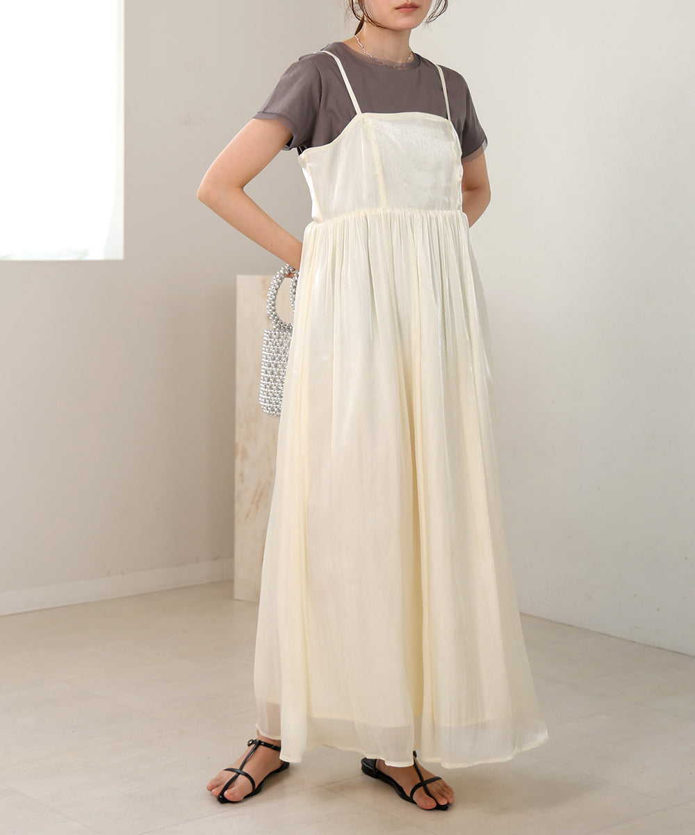 【S・Mサイズ展開】シアーキラキラキャミワンピース