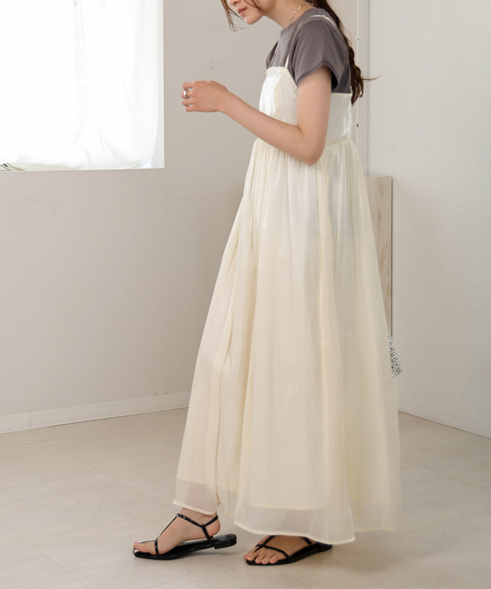 【S・Mサイズ展開】シアーキラキラキャミワンピース