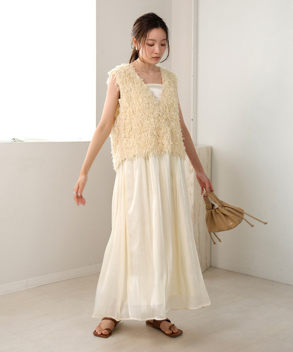 【S・Mサイズ展開】シアーキラキラキャミワンピース