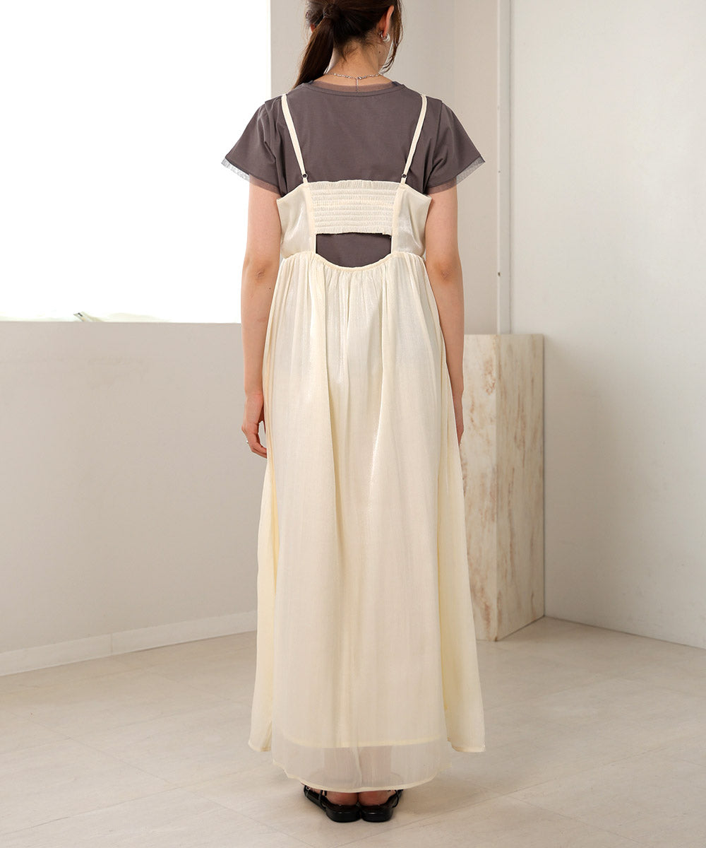 【S・Mサイズ展開】シアーキラキラキャミワンピース