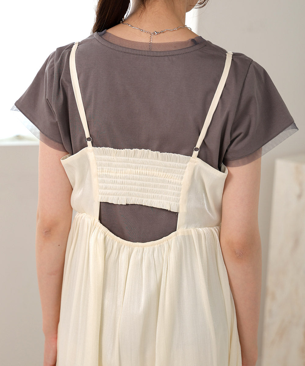 【S・Mサイズ展開】シアーキラキラキャミワンピース