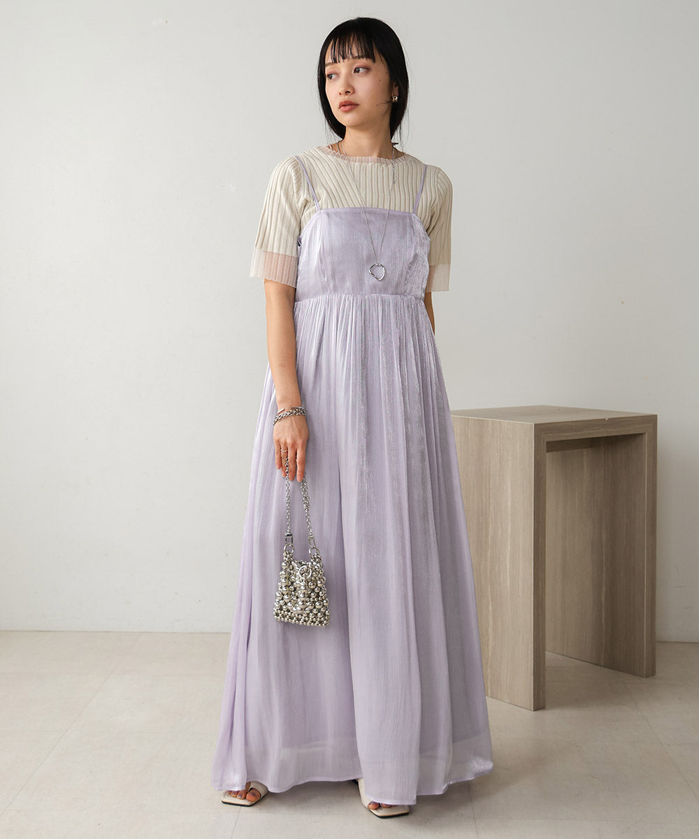 【S・Mサイズ展開】シアーキラキラキャミワンピース