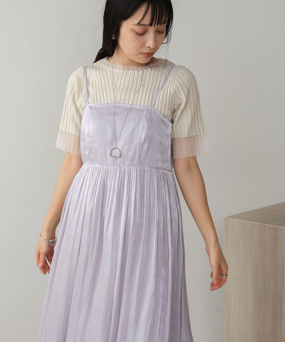 【S・Mサイズ展開】シアーキラキラキャミワンピース