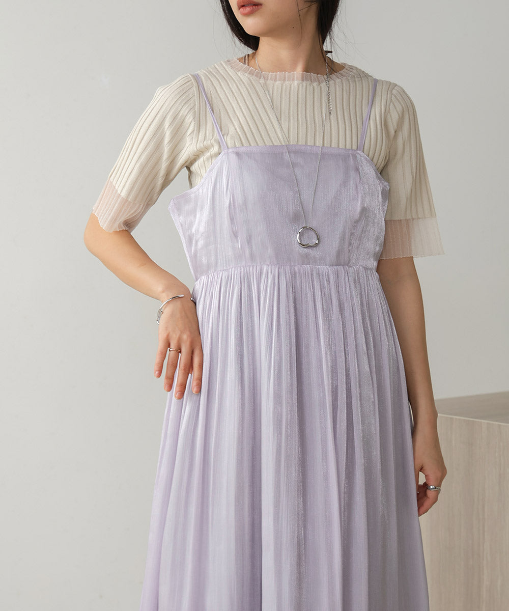 【S・Mサイズ展開】シアーキラキラキャミワンピース