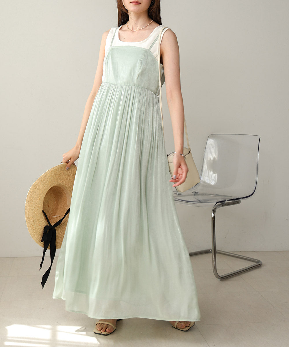 【S・Mサイズ展開】シアーキラキラキャミワンピース