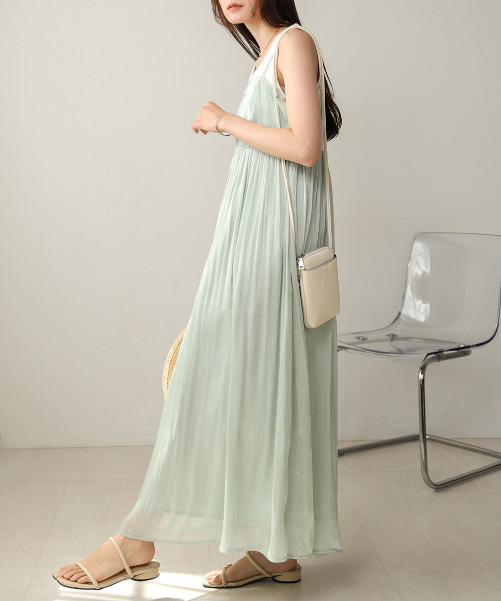 【S・Mサイズ展開】シアーキラキラキャミワンピース