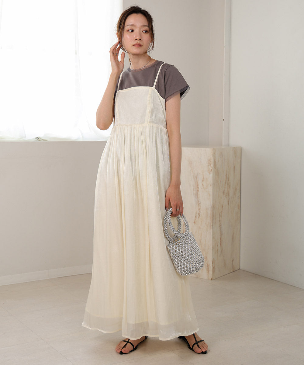 【S・Mサイズ展開】シアーキラキラキャミワンピース