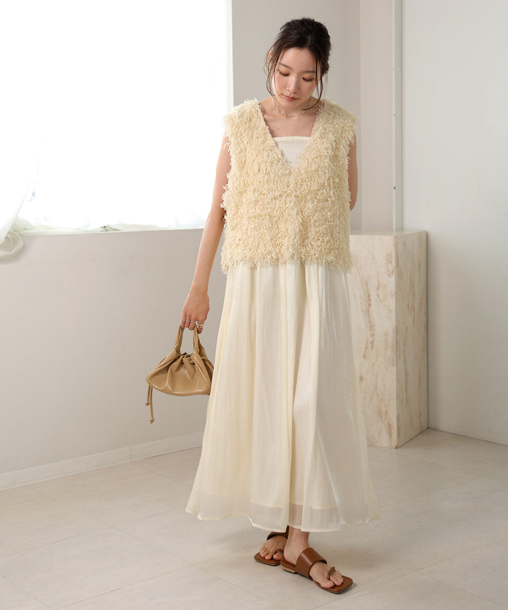 【S・Mサイズ展開】シアーキラキラキャミワンピース