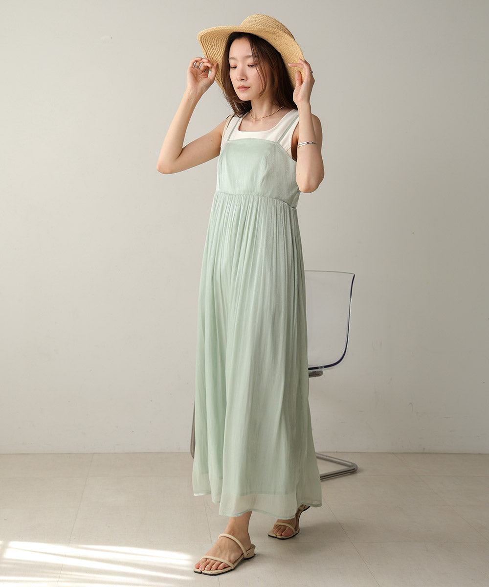 【S・Mサイズ展開】シアーキラキラキャミワンピース