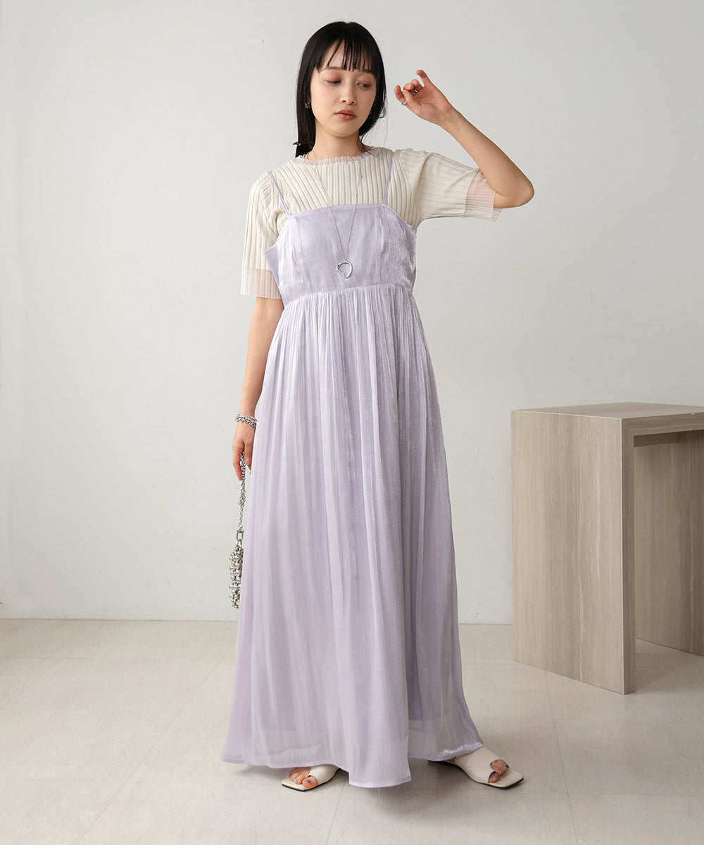 【S・Mサイズ展開】シアーキラキラキャミワンピース