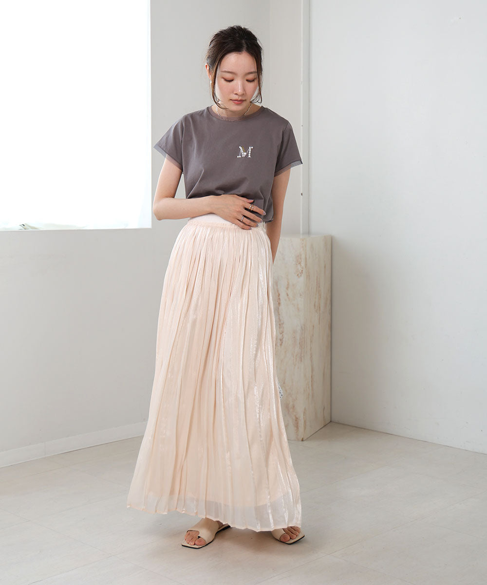 【S・Mサイズ展開】シアーキラキラプリーツスカート