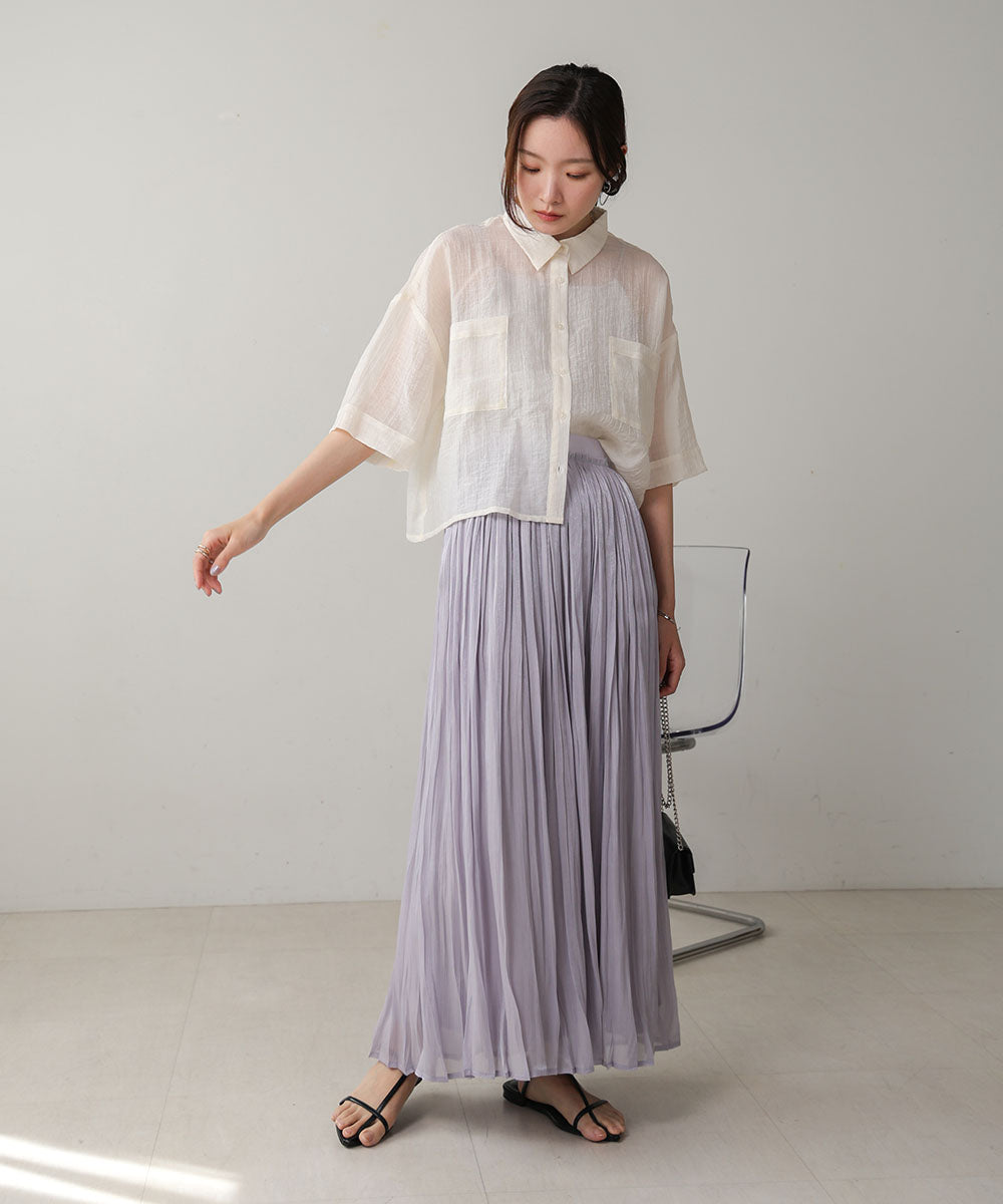 【S・Mサイズ展開】シアーキラキラプリーツスカート