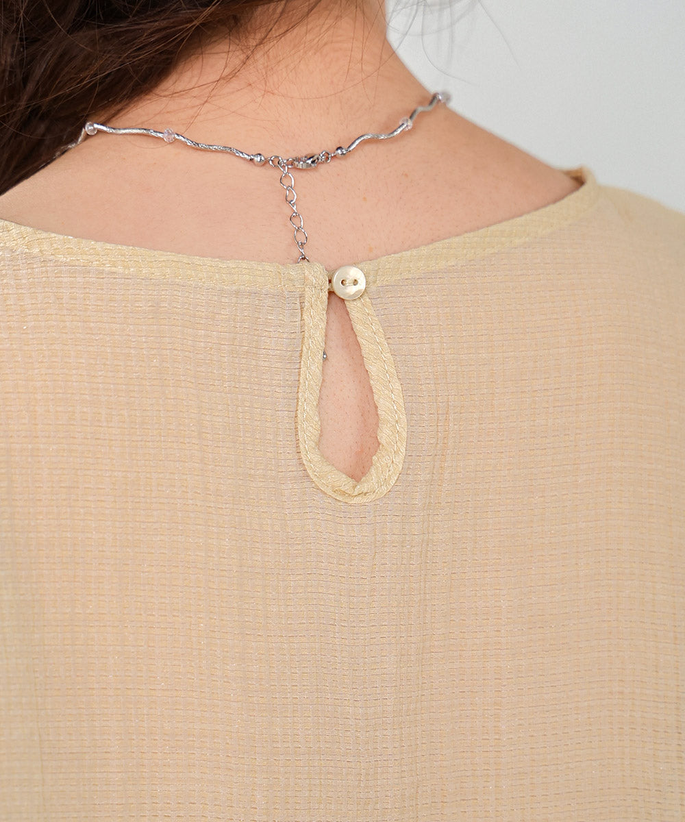 袖ボリュームシアー使いブラウス