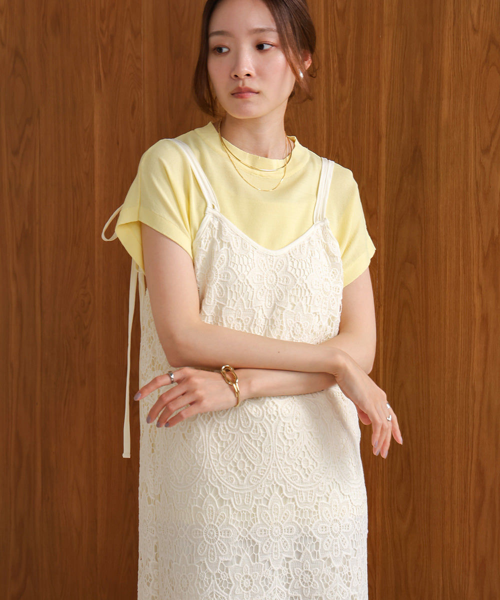【S・Mサイズ展開】レースバックリボンキャミワンピース