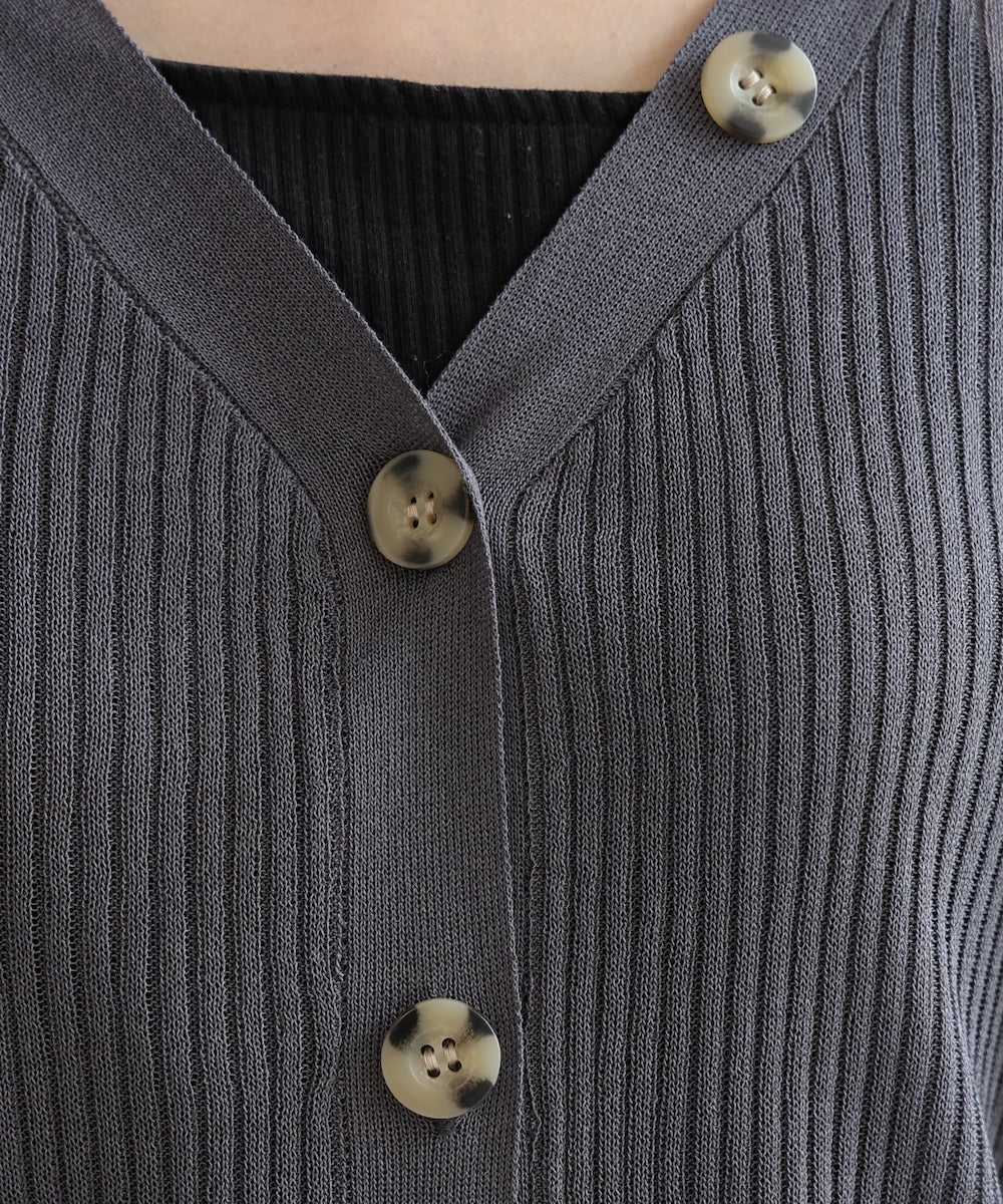 シアーリブニットカーディガン