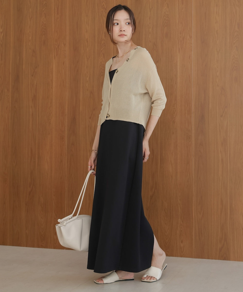 シアーリブニットカーディガン