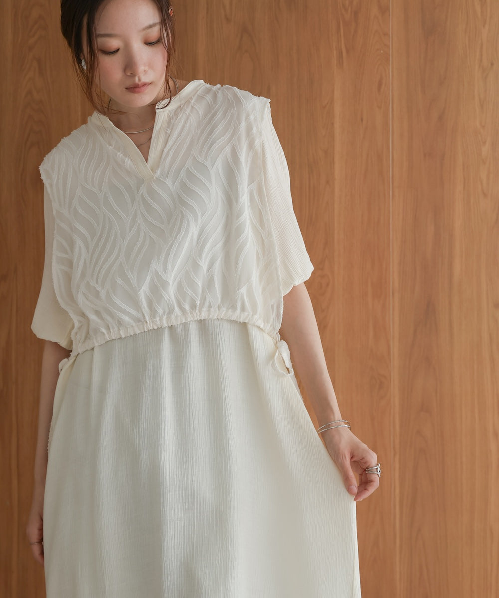 【S・Mサイズ展開】レイヤード風サイドスリットワンピース