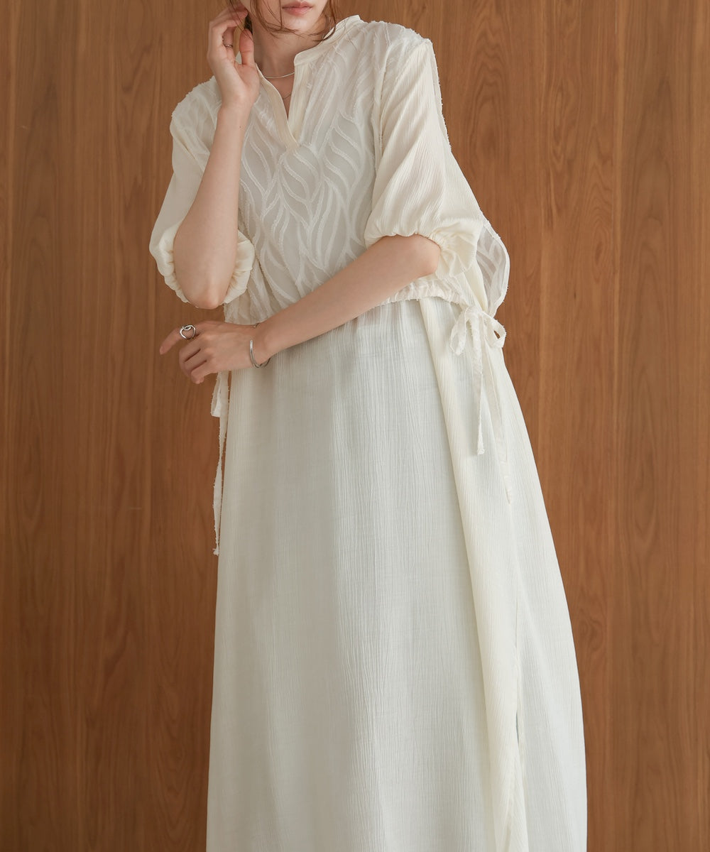 【S・Mサイズ展開】レイヤード風サイドスリットワンピース