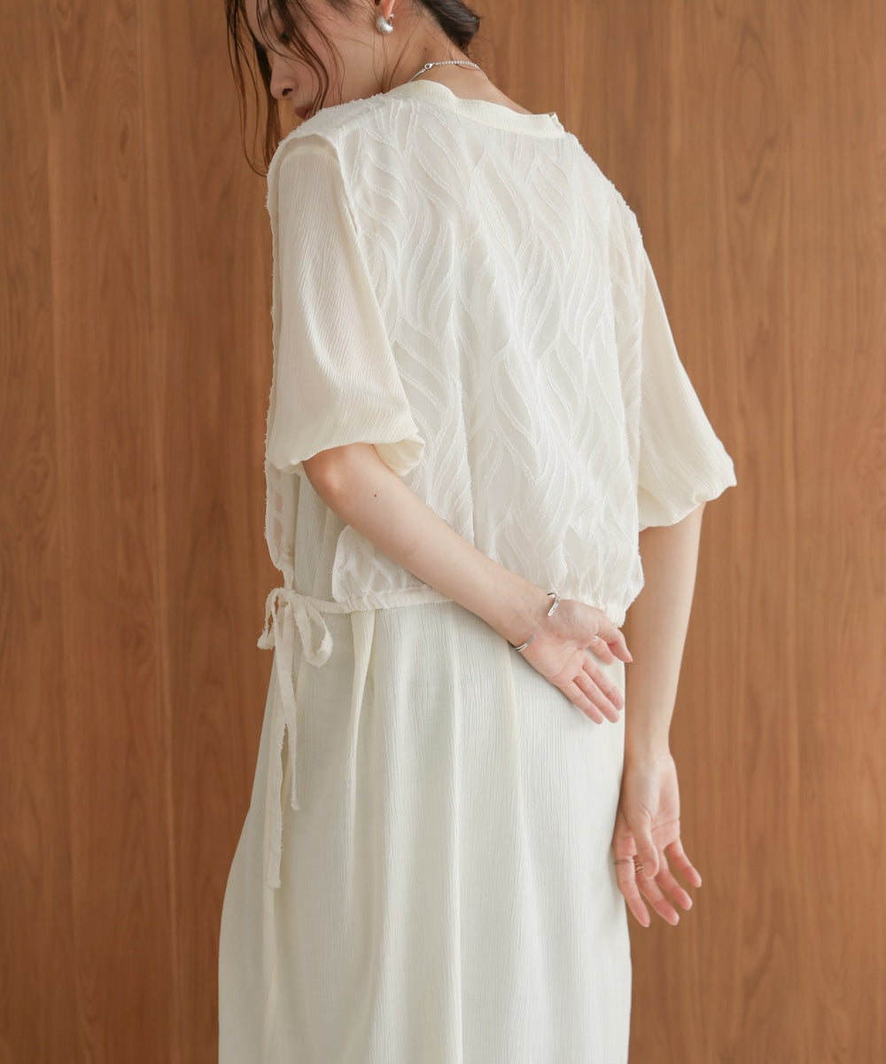 【S・Mサイズ展開】レイヤード風サイドスリットワンピース