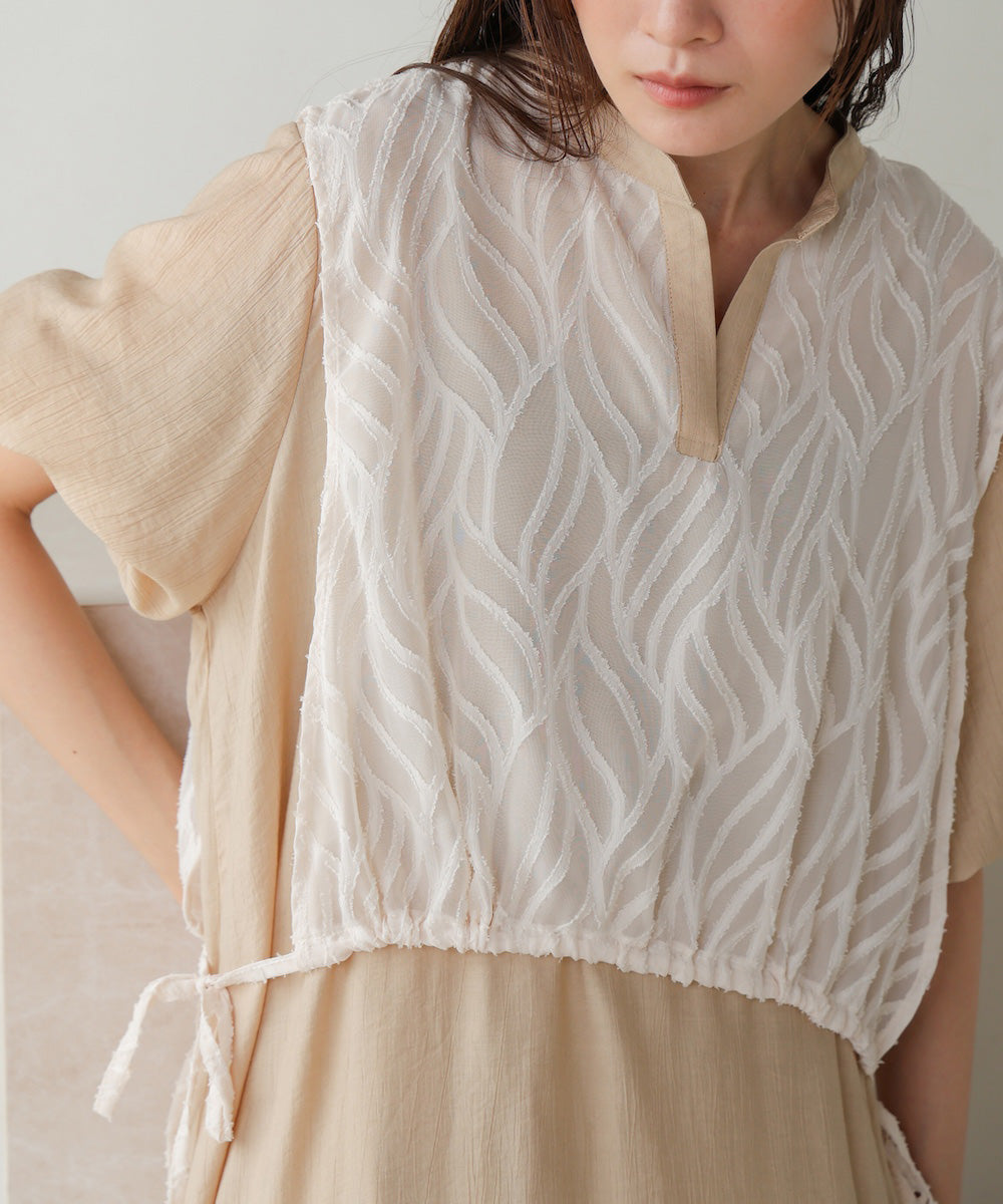 【S・Mサイズ展開】レイヤード風サイドスリットワンピース