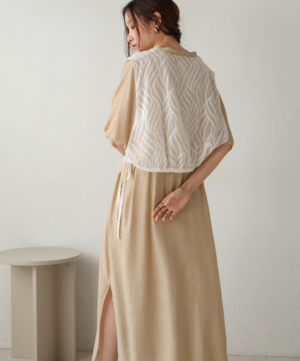 【S・Mサイズ展開】レイヤード風サイドスリットワンピース