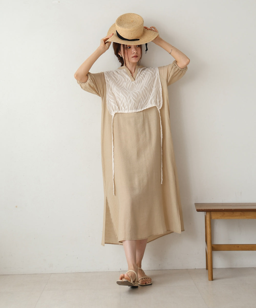 【S・Mサイズ展開】レイヤード風サイドスリットワンピース