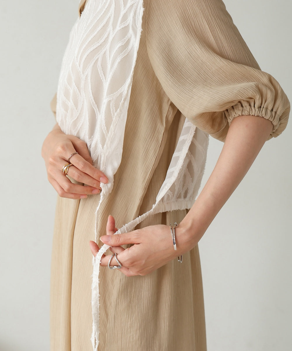 【S・Mサイズ展開】レイヤード風サイドスリットワンピース