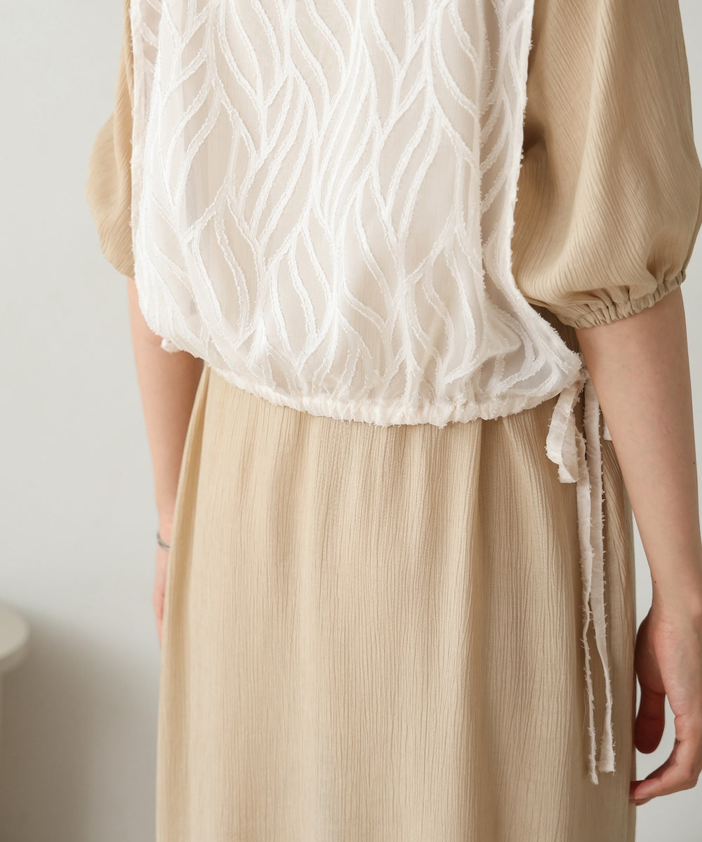 【S・Mサイズ展開】レイヤード風サイドスリットワンピース