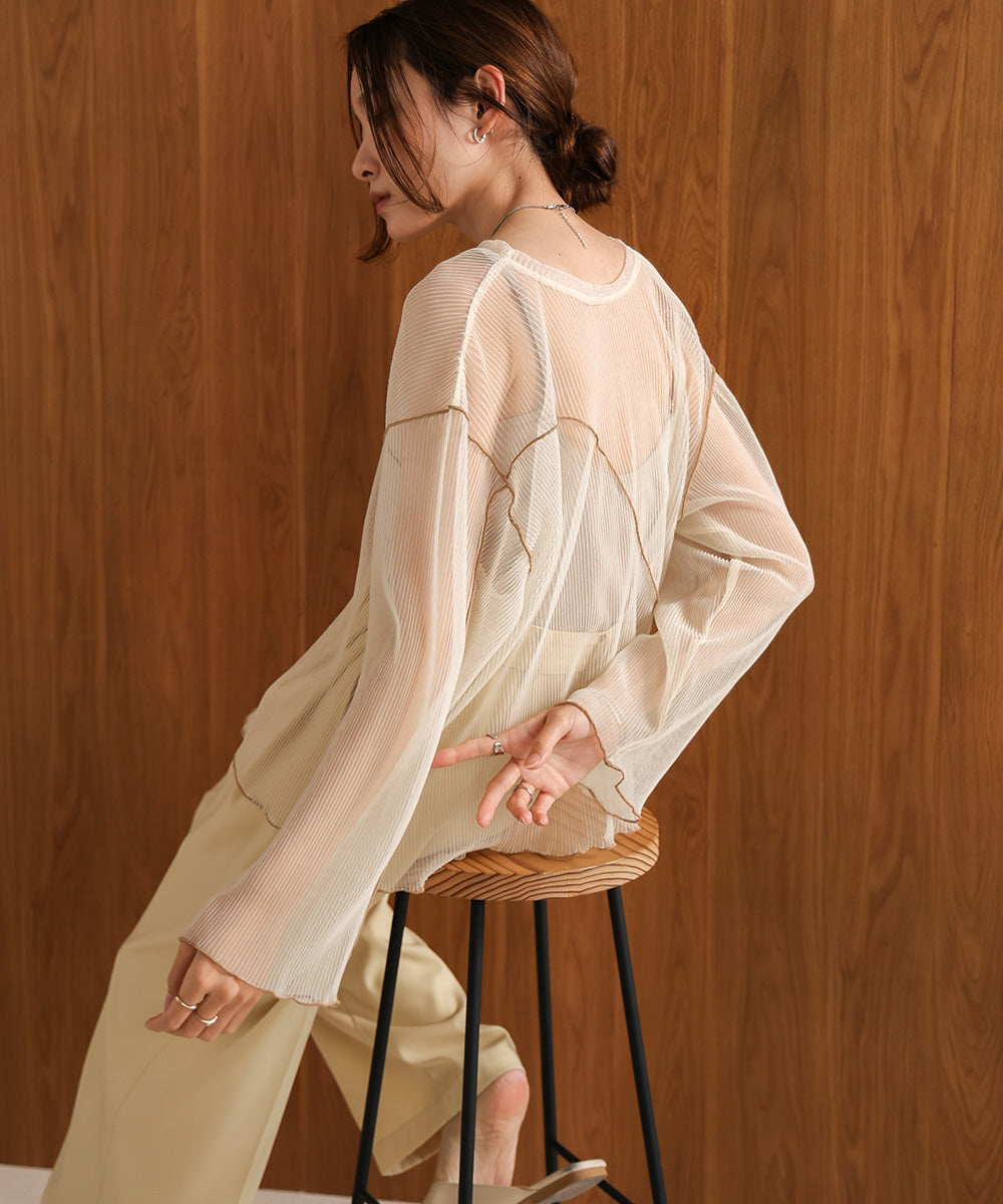 前後2WAYメロウチュールカーディガントップス