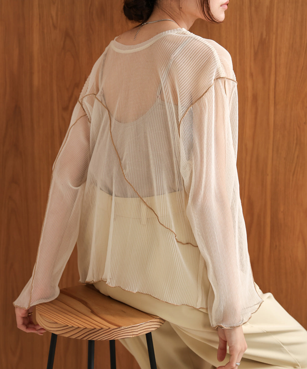 前後2WAYメロウチュールカーディガントップス