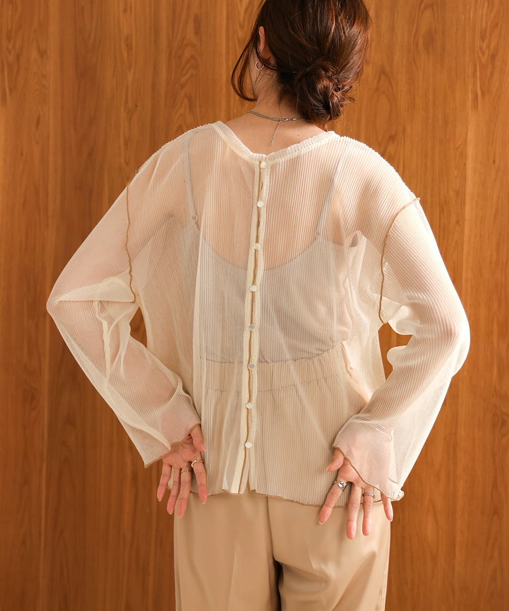 前後2WAYメロウチュールカーディガントップス