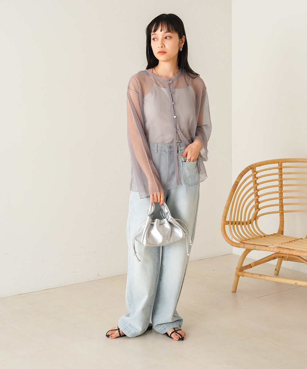 前後2WAYメロウチュールカーディガントップス