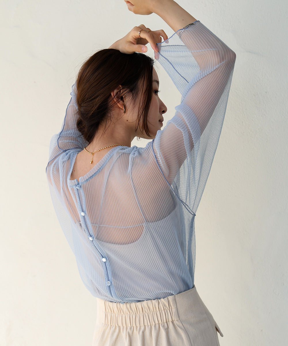 前後2WAYメロウチュールカーディガントップス