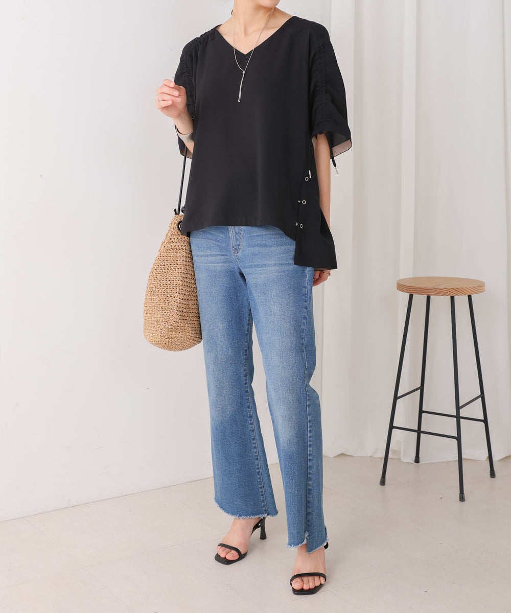 ドロストスリーブブラウス