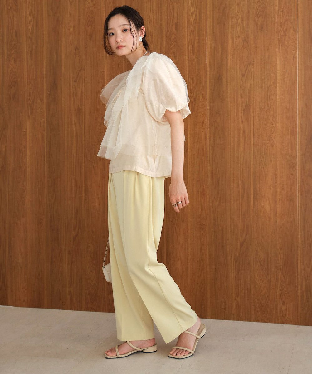 【2点セット】チュールビスチェ+ボリュームスリーブブラウスセット